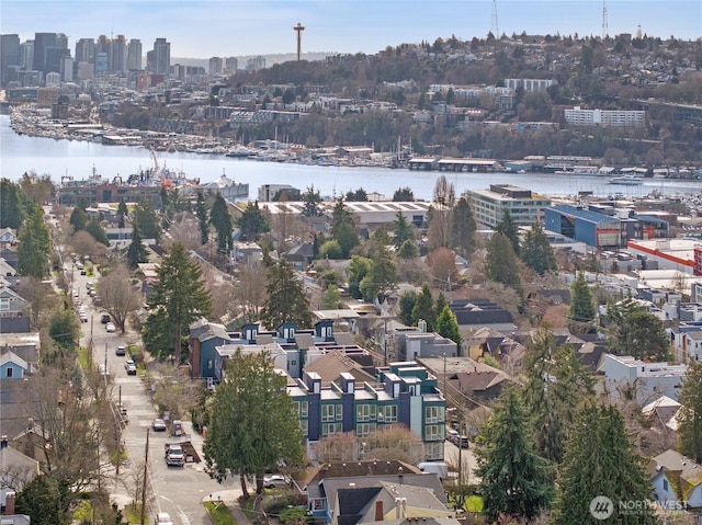 1521 N 39th St, Seattle, WA 98103 - drone / aerial view of a nearby body of water and skyline