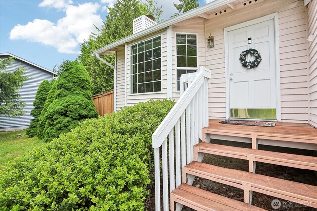 12515 NE 107th Pl, Kirkland, WA 98033 - view of exterior entry featuring a chimney