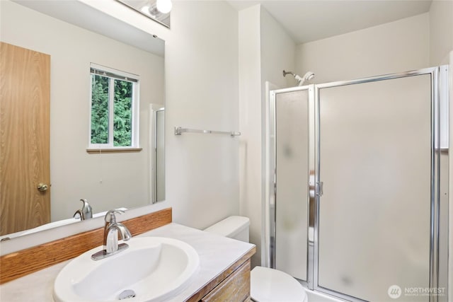 12515 NE 107th Pl, Kirkland, WA 98033 - bathroom with toilet, a shower stall, and vanity