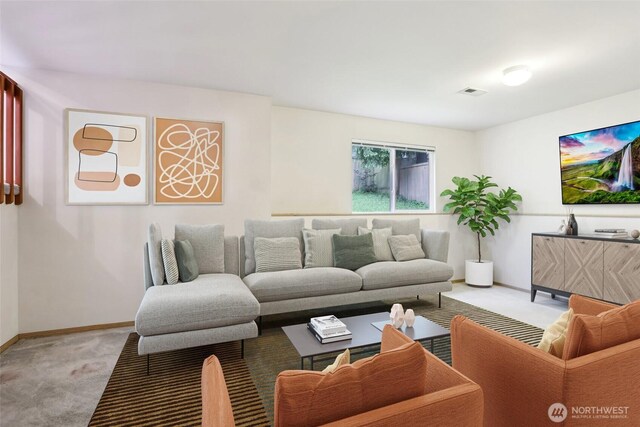12515 NE 107th Pl, Kirkland, WA 98033 - living room with carpet and baseboards