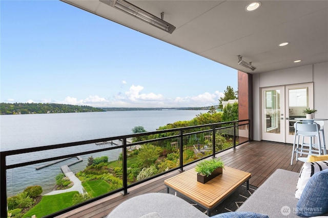 7734 Seward Park Ave S, Seattle, WA 98118 - balcony featuring a water view and french doors