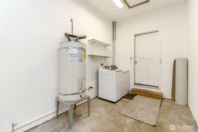 161 Malinka Ln, Chehalis, WA 98532 - clothes washing area featuring independent washer and dryer and strapped water heater