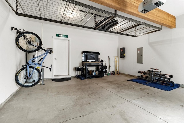 4720 Spring Vista Way, Bellingham, WA 98226 - garage with electric panel, baseboards, and a garage door opener