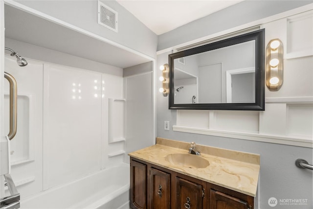 2404 Sumner Ave, Aberdeen, WA 98520 - bathroom featuring vanity and shower / tub combination