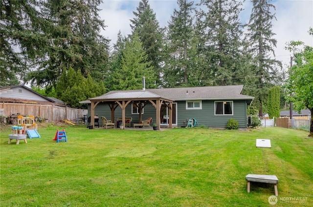 19411 67th St E, Bonney Lake, WA 98391 - rear view of house featuring a gazebo