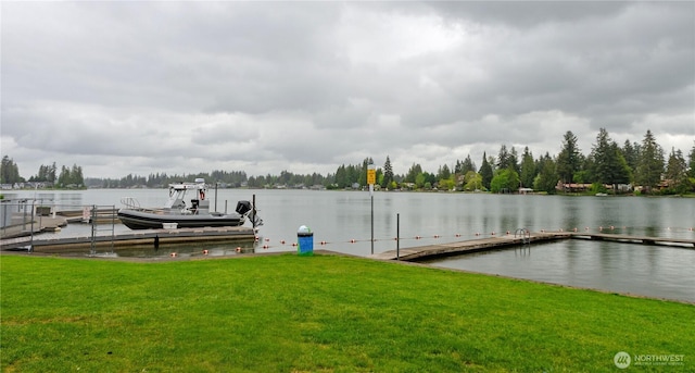 19411 67th St E, Bonney Lake, WA 98391 - dock area featuring a water view and a yard