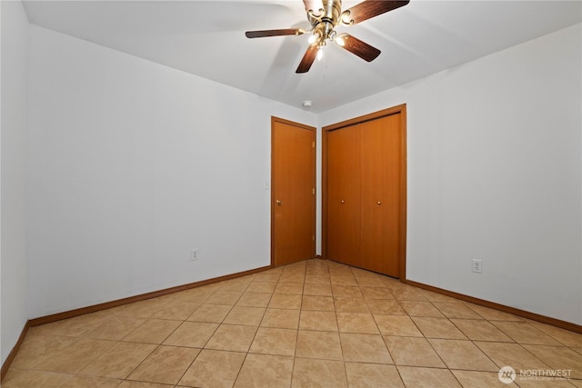 985 S 10th Ave, Othello, WA 99344 - unfurnished room featuring baseboards, a ceiling fan, and light tile patterned floors