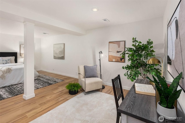 7915 SE 34th St, Mercer Island, WA 98040 - home office with wood finished floors, baseboards, and recessed lighting