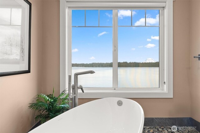 7342 Huckleberry Rd NW, Olympia, WA 98502 - bathroom with a soaking tub and a water view