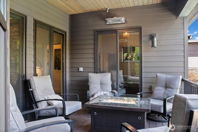 381 Pebble Beach Dr, Cle Elum, WA 98922 - view of patio / terrace featuring a fire pit and a wooden deck