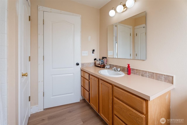 2707 Angel Ln, East Wenatchee, WA 98802 - bathroom with vanity and wood finished floors
