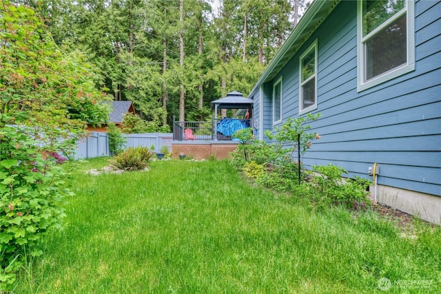 157 Northwood Dr, Point Roberts, WA 98281 - view of yard featuring a gazebo, fence, and a wooden deck