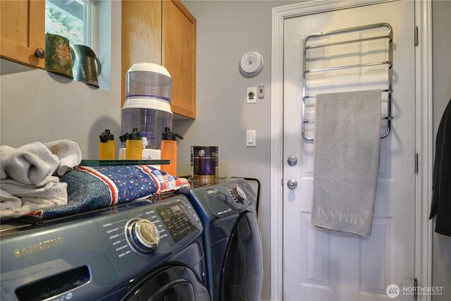 157 Northwood Dr, Point Roberts, WA 98281 - laundry area featuring cabinet space and washer and dryer