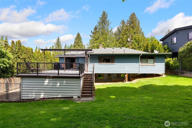 229 S 171st St, Burien, WA 98148 - rear view of house featuring stairway and a deck