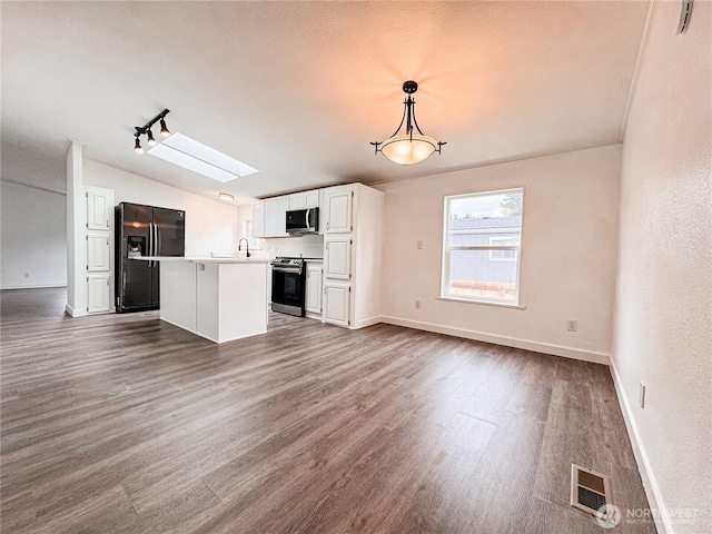 700 N Reed St Unit 72, Sedro Woolley, WA 98284 - kitchen with appliances with stainless steel finishes, a sink, a skylight, and dark wood finished floors