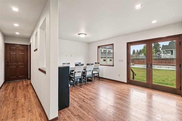16915 32nd Ave E, Tacoma, WA 98446 - corridor featuring wood finished floors, french doors, recessed lighting, and baseboards