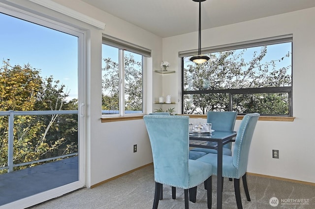1604 11th Ave S Unit 402, Seattle, WA 98134 - dining space featuring carpet flooring and baseboards