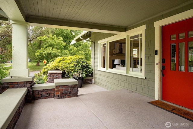 view of patio with covered porch