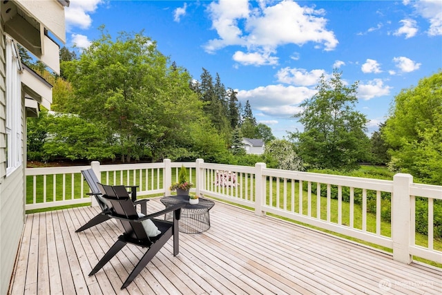 8484 NE County Park Rd, Bainbridge Island, WA 98110 - wooden terrace featuring a yard and view of scattered trees