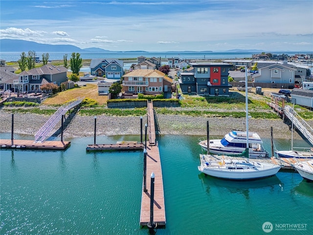 4020 Mayne Ln, Ferndale, WA 98248 - dock area featuring a water and mountain view