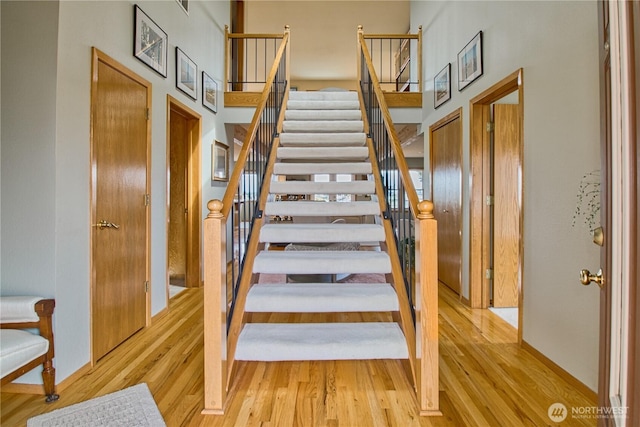 4020 Mayne Ln, Ferndale, WA 98248 - stairway with wood finished floors and baseboards