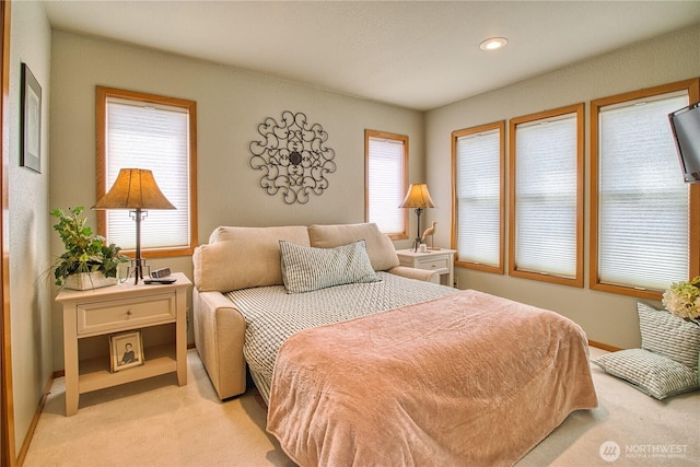 4020 Mayne Ln, Ferndale, WA 98248 - bedroom with light colored carpet, recessed lighting, and baseboards