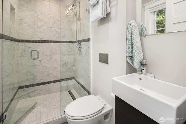 421 16th Ave E, Seattle, WA 98112 - bathroom with a stall shower, toilet, and vanity