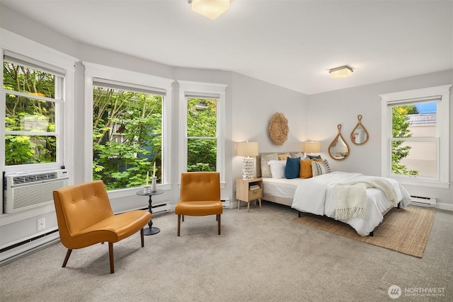 421 16th Ave E, Seattle, WA 98112 - bedroom featuring carpet floors, baseboard heating, and cooling unit
