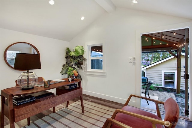 7508 13th Ave SW, Seattle, WA 98106 - office area with wood finished floors, baseboards, and recessed lighting