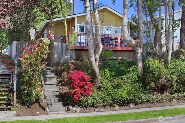 7508 13th Ave SW, Seattle, WA 98106 - view of front of house with stairs and a deck