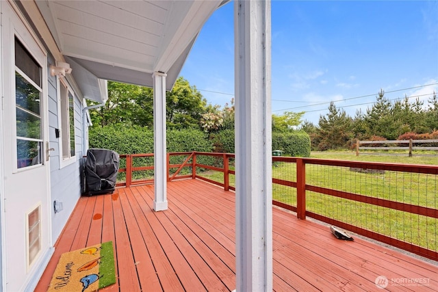2019 Joe Johns Rd, Ocean Park, WA 98640 - wooden terrace with a grill and a yard