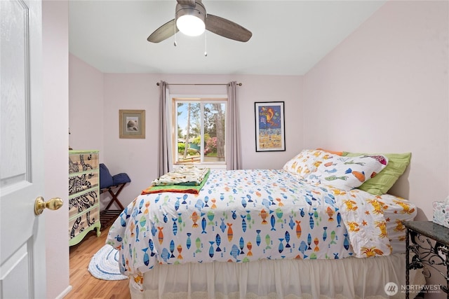 2019 Joe Johns Rd, Ocean Park, WA 98640 - bedroom featuring wood finished floors and a ceiling fan