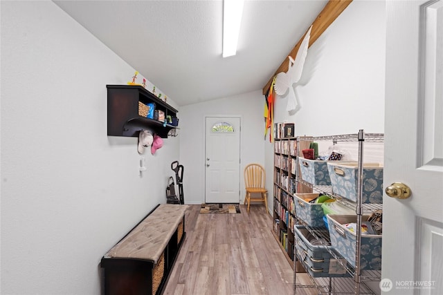 2019 Joe Johns Rd, Ocean Park, WA 98640 - mudroom featuring light wood-type flooring and vaulted ceiling