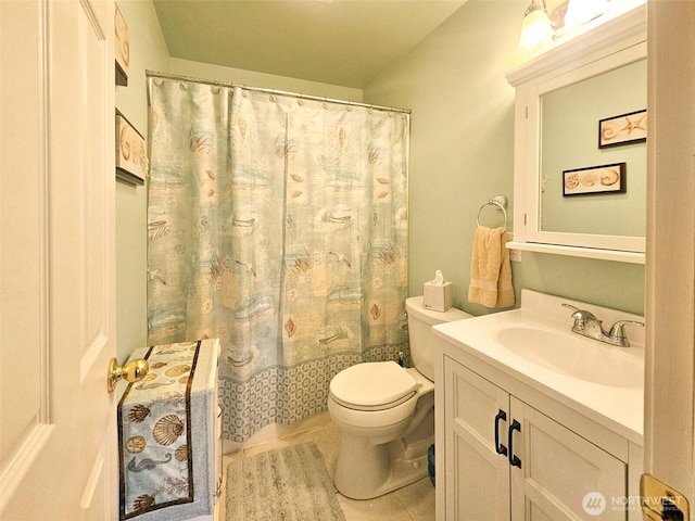 2019 Joe Johns Rd, Ocean Park, WA 98640 - full bath featuring toilet, tile patterned flooring, vanity, and curtained shower
