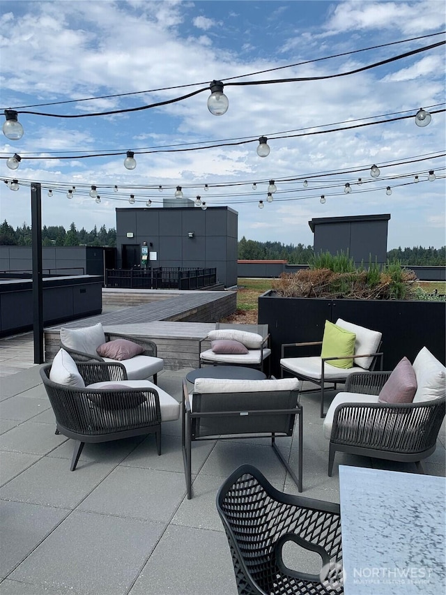 view of patio featuring an outdoor living space