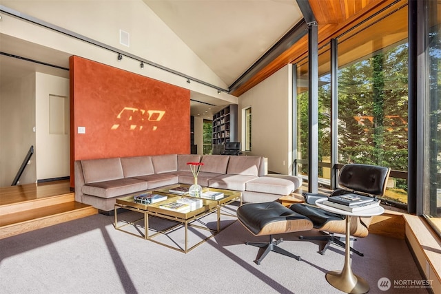 7703 W Mercer Way, Mercer Island, WA 98040 - living room with vaulted ceiling