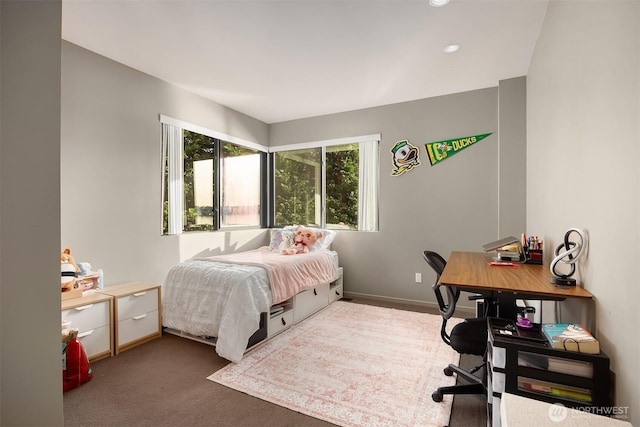 7703 W Mercer Way, Mercer Island, WA 98040 - bedroom featuring a desk and carpet floors