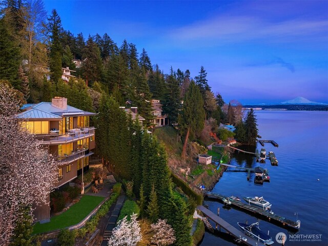 7703 W Mercer Way, Mercer Island, WA 98040 - aerial view of a nearby body of water