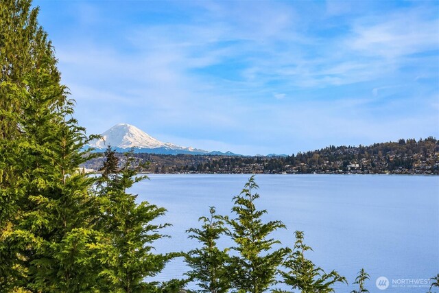 7703 W Mercer Way, Mercer Island, WA 98040 - water view with a mountain backdrop