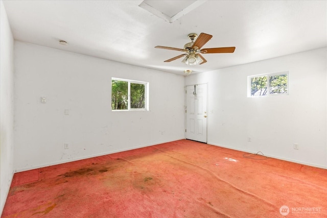 44119 Fir Rd, Gold Bar, WA 98251 - spare room featuring carpet flooring, a smoke detector, and ceiling fan
