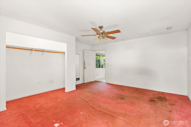 44119 Fir Rd, Gold Bar, WA 98251 - unfurnished bedroom featuring carpet, ceiling fan, and a closet