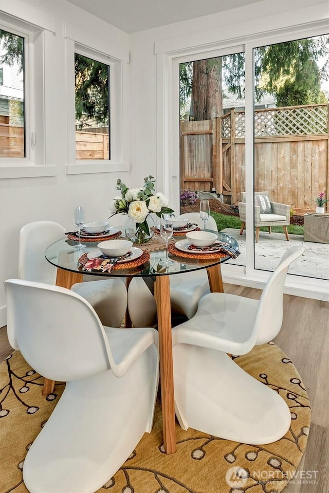 7350 21st Ave NW, Seattle, WA 98117 - dining area featuring wood finished floors