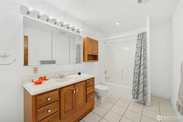 10410 260th St E, Graham, WA 98338 - full bath with vanity, toilet, tile patterned floors, and shower / tub combo