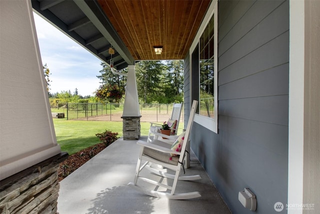 view of patio featuring covered porch