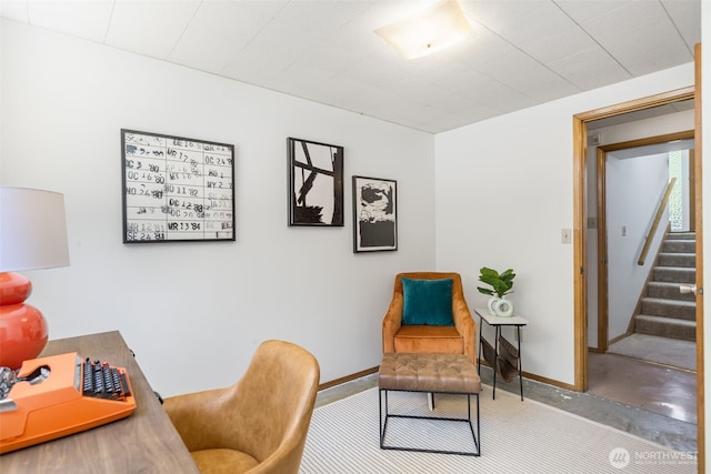 4839 S Mead St, Seattle, WA 98118 - office area with baseboards and concrete floors