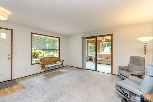 foyer entrance with healthy amount of natural light and baseboards