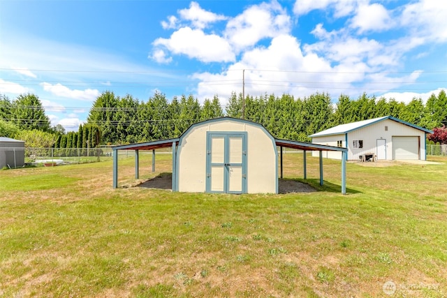 view of shed