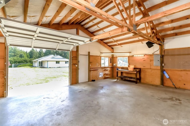 garage featuring electric panel