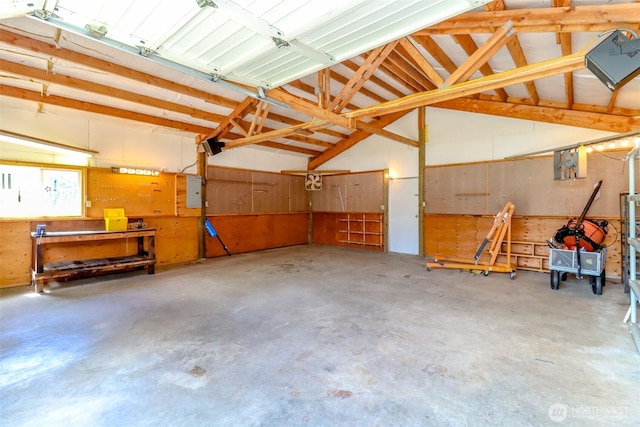 garage featuring electric panel