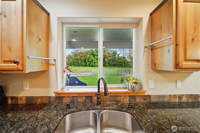 52 Buttonquail Ln, Walla Walla, WA 99362 - kitchen with a sink and dark stone countertops